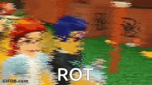 A Colorful Background With The Word Rot In White GIF