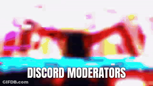 A Colorful Background With The Words " Discord Moderators " GIF