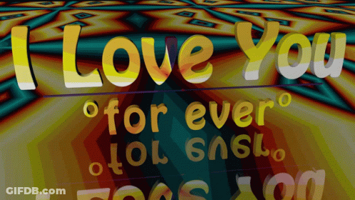A Colorful Background With The Words " I Love You " On It GIF