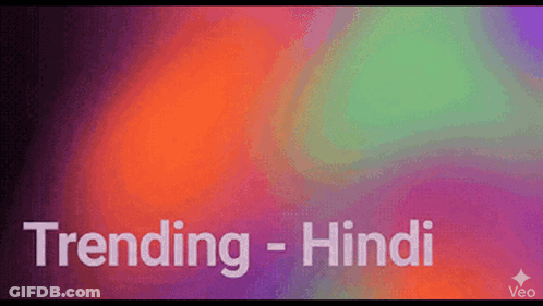 A Colorful Background With The Words " Trending - Hindi " On It GIF