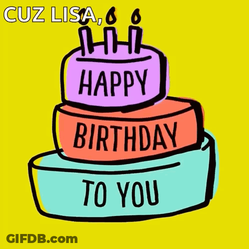 A Colorful Birthday Cake With The Words Happy Birthday To You On It GIF