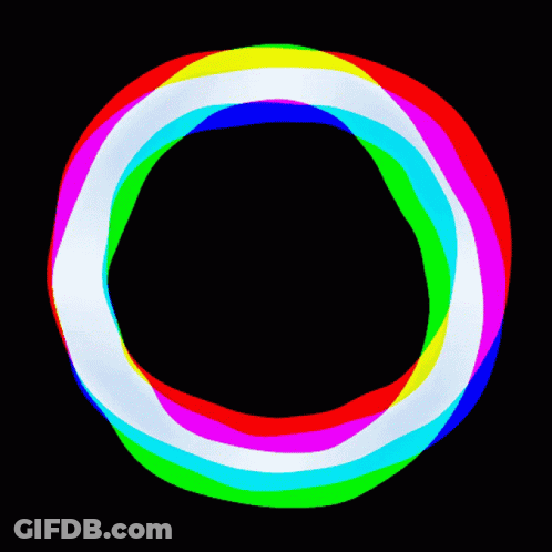 A Colorful Circle On A Black Background With A White Circle In The Middle GIF