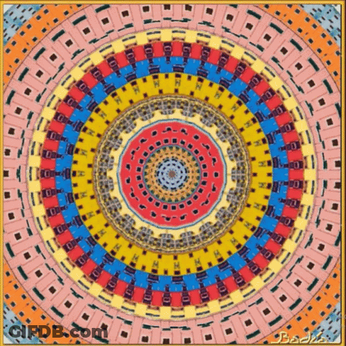 A Colorful Circular Pattern With A Watermark That Says ' Baola ' On It GIF