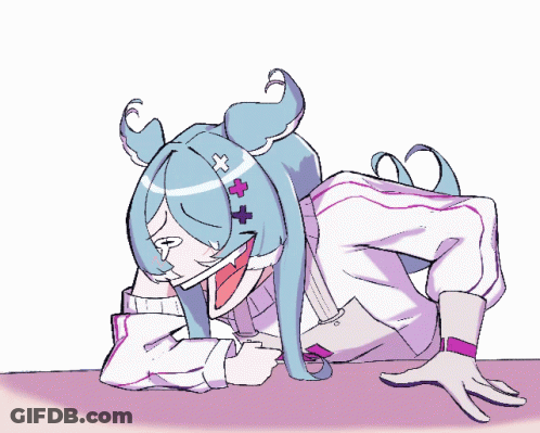 A Colorful Drawing Of A Person Laying On Their Stomach GIF