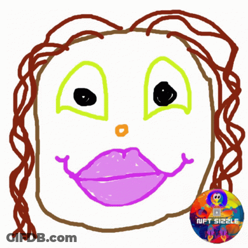 A Colorful Drawing Of A Woman With The Words Gorgeous Above Her GIF