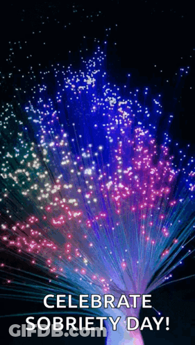 A Colorful Fireworks Display With The Words Celebrate Sobriety Day On The Bottom GIF