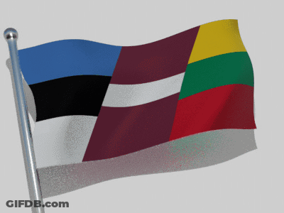 A Colorful Flag Is Waving In The Wind On A White Background GIF
