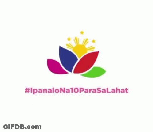 A Colorful Flower With A Sun In The Middle And The Words # Ipanalona10parasalamat Underneath GIF