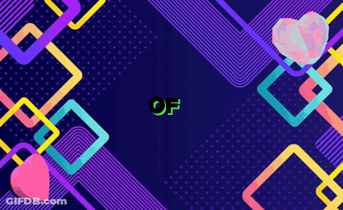 A Colorful Geometric Background With The Word Of In The Middle GIF