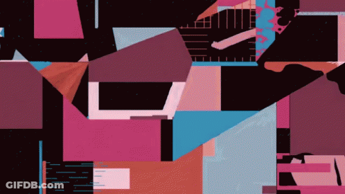 A Colorful Geometric Pattern With A Triangle In The Center GIF