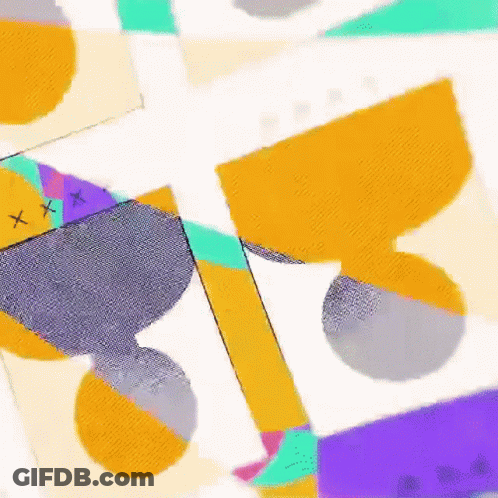 A Colorful Geometric Pattern With The Letter B On It GIF