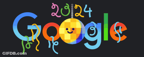 A Colorful Google Logo With A Smiley Face GIF