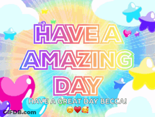 A Colorful Greeting Card Says Have A Amazing Day GIF