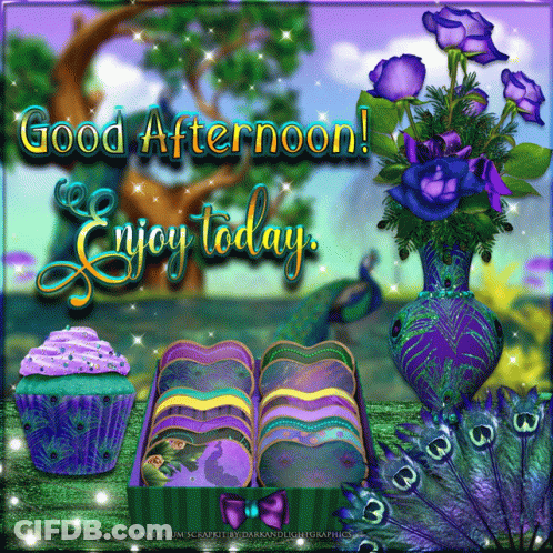 A Colorful Greeting Card That Says Good Afternoon GIF