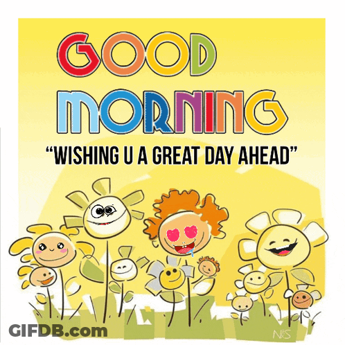 Colorful Good Morning Greeting Card GIF