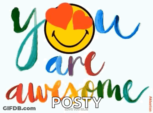 A Colorful Greeting Card With A Smiley Face And The Words `` You Are Awesome '' GIF