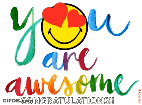 A Colorful Greeting Card With A Smiley Face And The Words You Are Awesome GIF