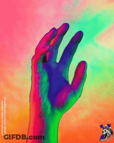 A Colorful Hand With The Year 2012 On The Bottom Left GIF