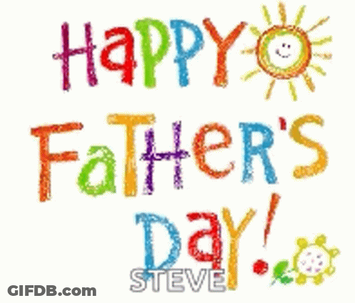 A Colorful Happy Father 'S Day Greeting Card With A Butterfly And Sun GIF