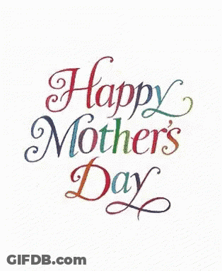 A Colorful Happy Mother 'S Day Card With Hearts GIF
