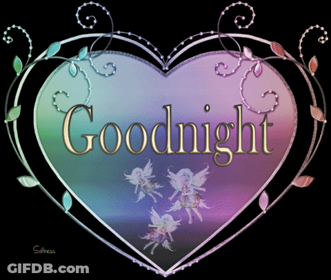 A Colorful Heart With The Words Goodnight On It GIF
