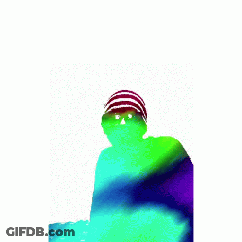 A Colorful Image Of A Person With The Words " You Meet Daily And Hooking With Killers At Dingy Places " GIF