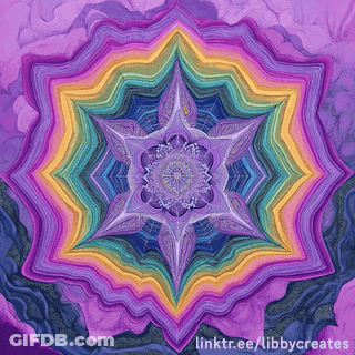 A Colorful Kaleidoscope With A Linktr.ee/libbycreates Watermark On The Bottom GIF
