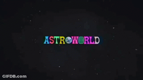 A Colorful Logo For Astroworld On A Black Background . GIF