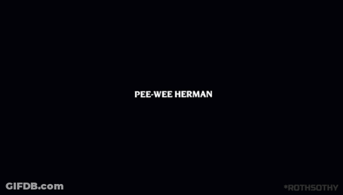 A Colorful Logo For Pee-Wee 'S Big Adventure On A Black Background GIF