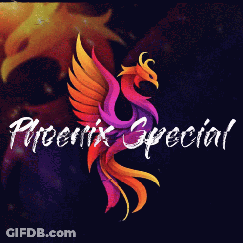 A Colorful Logo For Phoenix Special With A Phoenix In The Center GIF