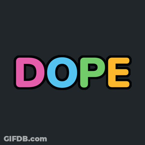 A Colorful Logo That Says Dope In A Circle GIF