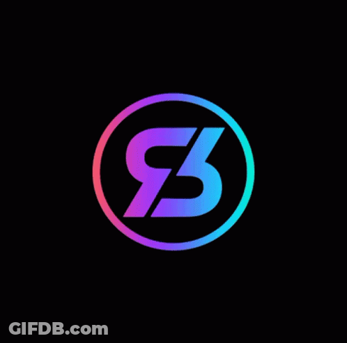A Colorful Logo With The Letter S In A Circle On A Black Background GIF