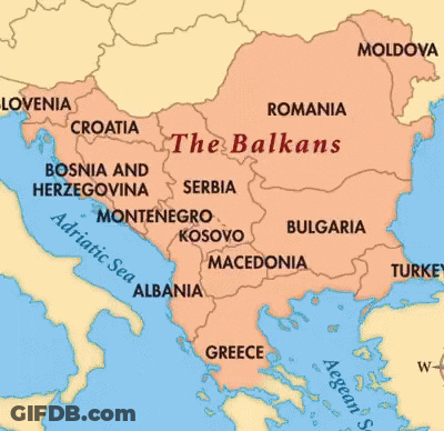 A Colorful Map Of The Balkans With The Words The Balkans Soon GIF