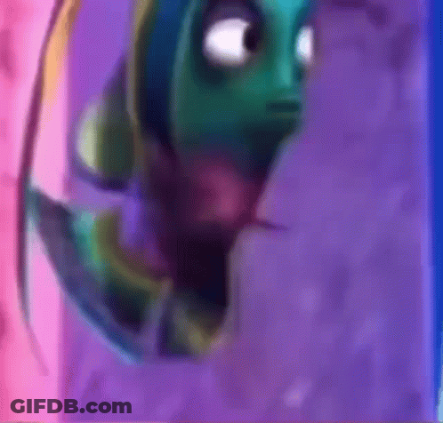 A Colorful Painting Of A Fish With A Pink Background GIF