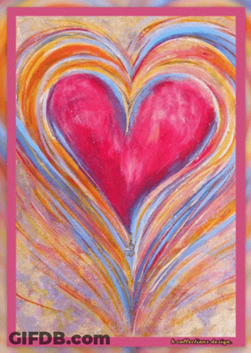A Colorful Painting Of A Heart By Reflectionsdesign GIF