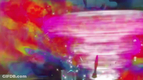 A Colorful Painting Of A Person Standing In A Pool Of Water . GIF