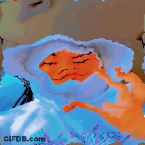 A Colorful Painting Of A Person With A Smiley Face GIF