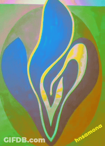 A Colorful Painting With The Name Hnsamona On The Bottom Right GIF