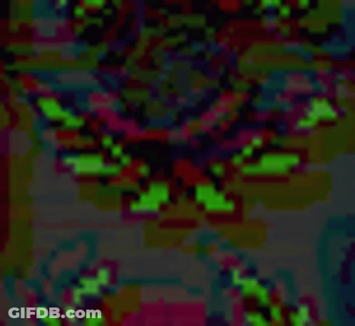 A Colorful Pixel Art Painting Of A Crab With Green Eyes . GIF