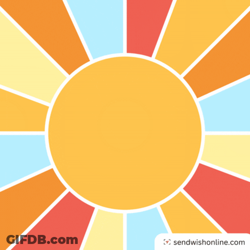 A Colorful Sun With The Letter H On It GIF