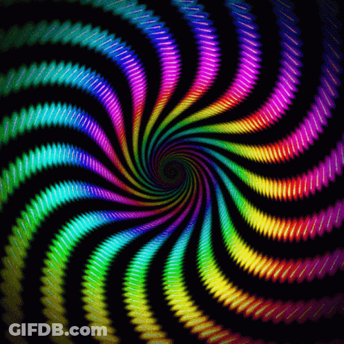 A Colorful Swirl On A Black Background GIF
