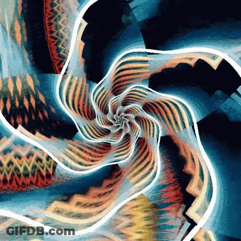 A Colorful Swirl With A White Line Going Through The Middle GIF