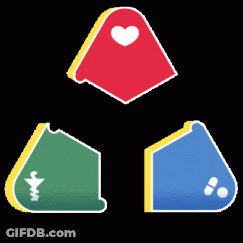A Colorful Triangle With A Heart And The Number 130 80 Mmhg In The Center GIF