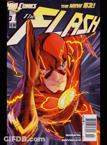 A Comic Book Called The Flash Has A Price Tag Of $ 2.99 GIF