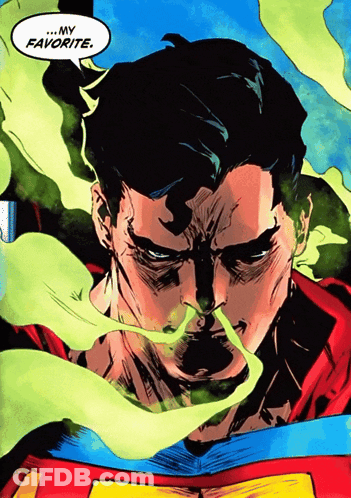 A Comic Book Character Says " My Favorite " At The Bottom Of The Page GIF