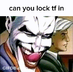 A Comic Book Character With A Clown Face And The Words Can You Lock Tf In . GIF