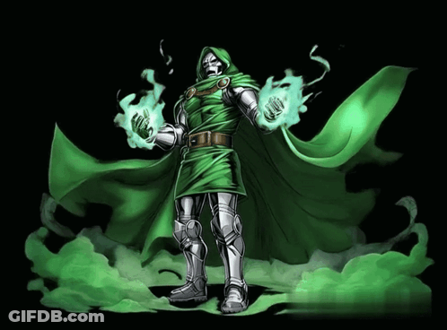 A Comic Book Character With A Green Cape And A Hood GIF