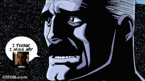 A Comic Book Character With A Speech Bubble That Says " I Think I Miss My " GIF