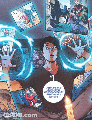 A Comic Book Page Shows A Man Surrounded By Pictures And Says All Possible Worlds Are Possibleworlds All Possible Words GIF