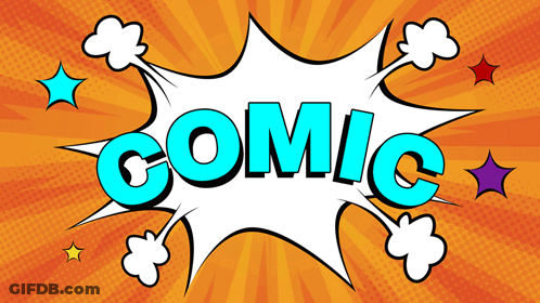 A Comic Speech Bubble With The Word Comic Written On It GIF